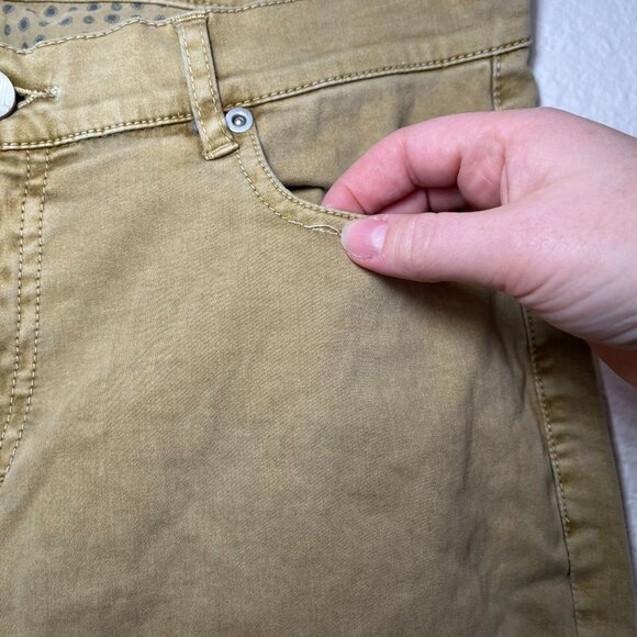 J. McLaughlin Womens Khaki Mustard Yellow Causal Pants Size 31 Slim Fit - Picture 10 of 13